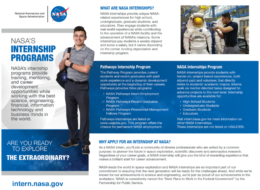 NASA internships brochure