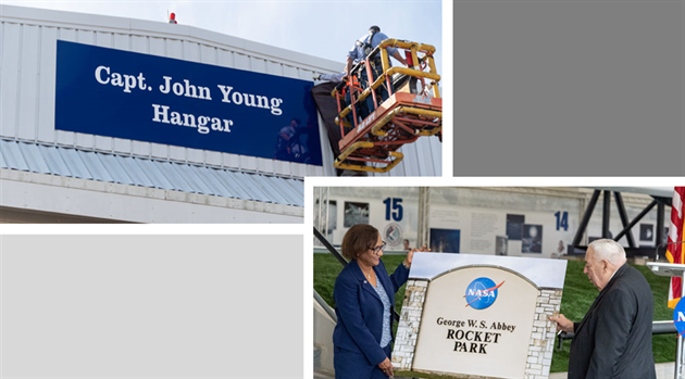 Facility Dedications Honor NASA Stalwarts John Young and George W.S. Abbey