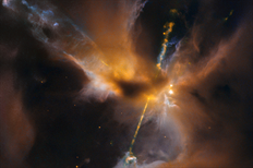 Hubble sees ‘the force awakening’ in a newborn star