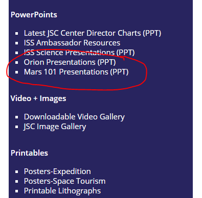 Mars and Orion resource banks example