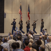 NASA officials lead a memorial service for former Johnson Space Center director George W.S. Abbey.