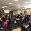 Annette Moore, Johnson Space Center's Chief Information Officer and director of the Information Resources Directorate, engages with students at a Girls in STEM event hosted by the Klein Independent School District. Images courtesy of Klein ISD. 