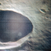 Three views of the lunar surface during a color TV broadcast from Apollo 10. Close-up view of the crater Maskelyne. Image Credit: NASA