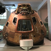 Apollo 10 Command Module Charlie Brown on display at the London Science Museum.