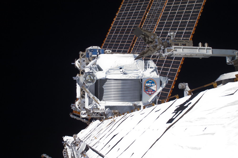 Image of a spectrometer attached on the outside of the International Space Station. 