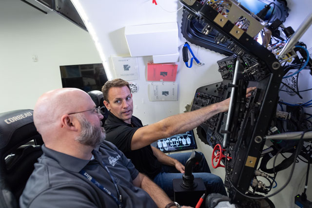 NASA astronaut Josh Cassada trains at the Boeing facility.