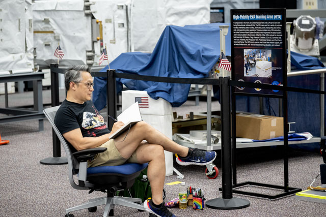 Man sketching at NASA