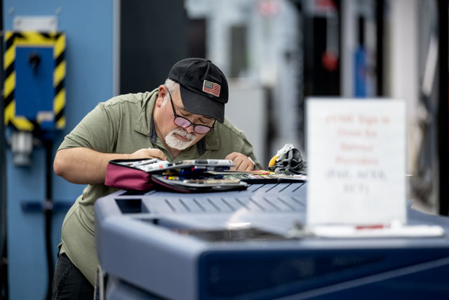 Man sketching at NASA