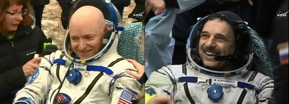 NASA astronaut and Expedition 46 Commander Scott Kelly and his Russian counterpart Mikhail Kornienko returned to Earth Tuesday after a historic 340-day mission aboard the International Space Station. 