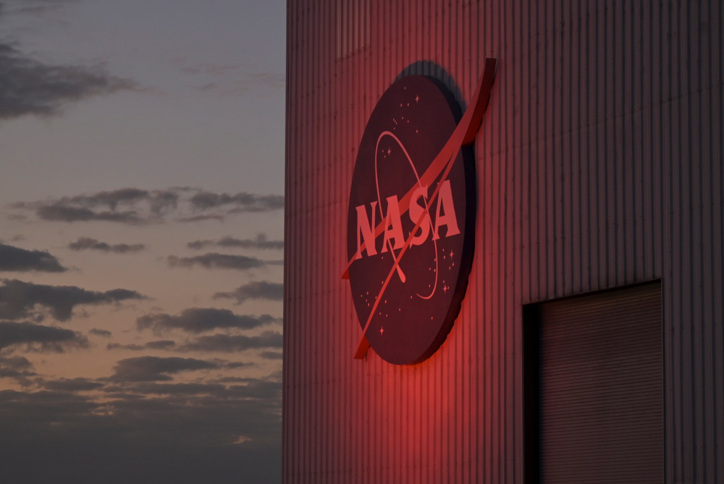 Rocket Park bathed in an orange glow.