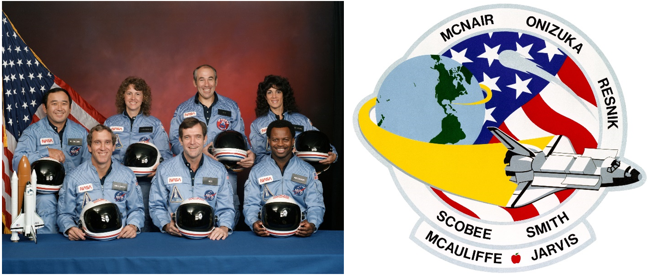 christa mcauliffe nasa badge