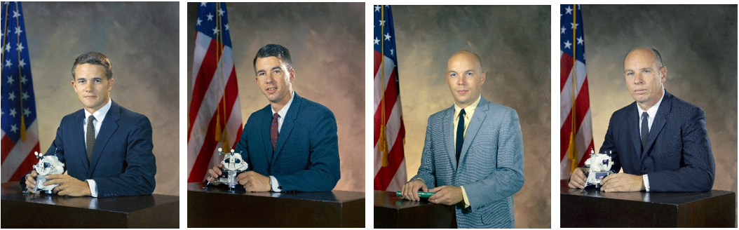 Group 6 astronauts Joseph P. Allen, left, William B. Lenoir, F. Story Musgrave, and William E. Thornton. Credits: NASA