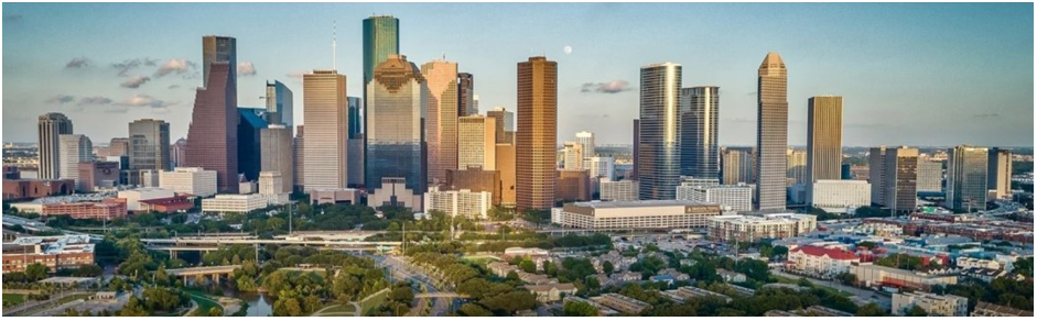 Houston’s downtown skyline today. Credits: Image courtesy HDR