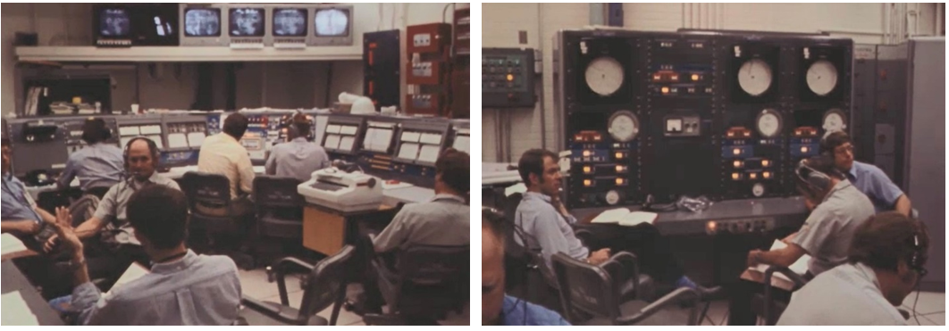 Two views of the control room for the Skylab Medical Experiments Altitude Test. Credits: NASA