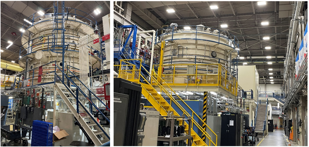 Two views of the 20-foot chamber in Building 7 of NASA’s Johnson Space Center in Houston in July 2022. Credits: NASA