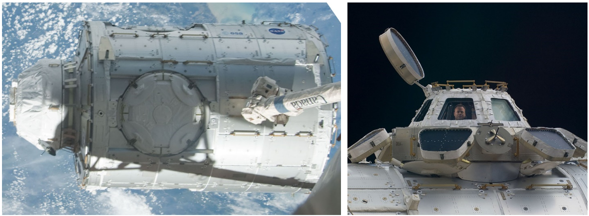 Additions in 2010. Left: Tranquility Node 3. Right: The Cupola. Image Credits: NASA