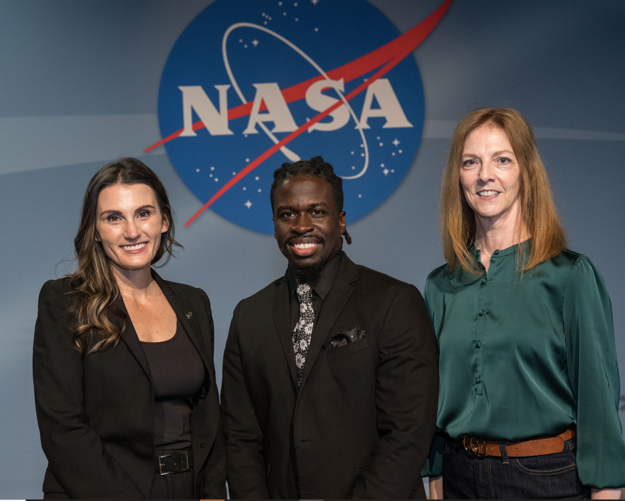 Seminar speakers Kelli Kedis Ogborn, Nathaniel Benjamin, and Beth Strathman. Credits: NASA