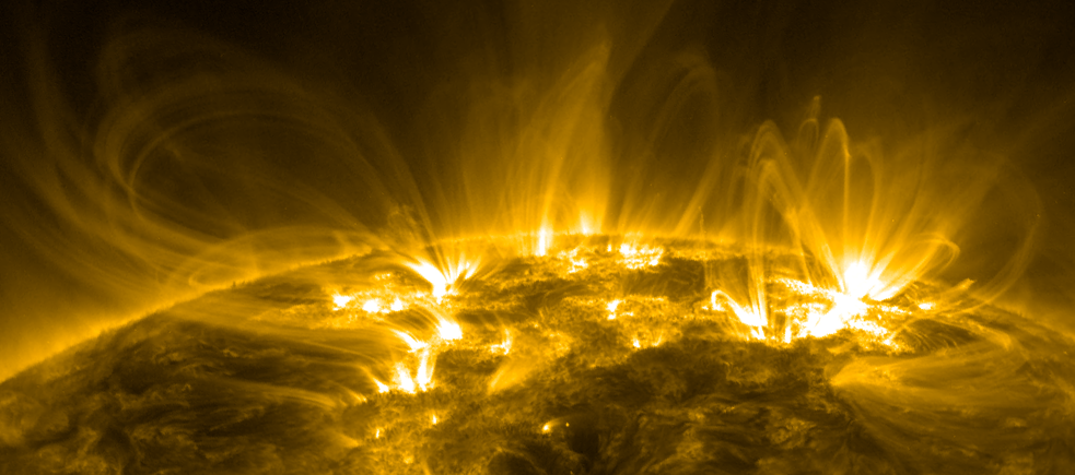 In this extreme ultraviolet view from NASA’s Solar Dynamics Observatory, loops of ionized gas trace magnetic fields emerging from the solar surface. Credits: NASA/SDO