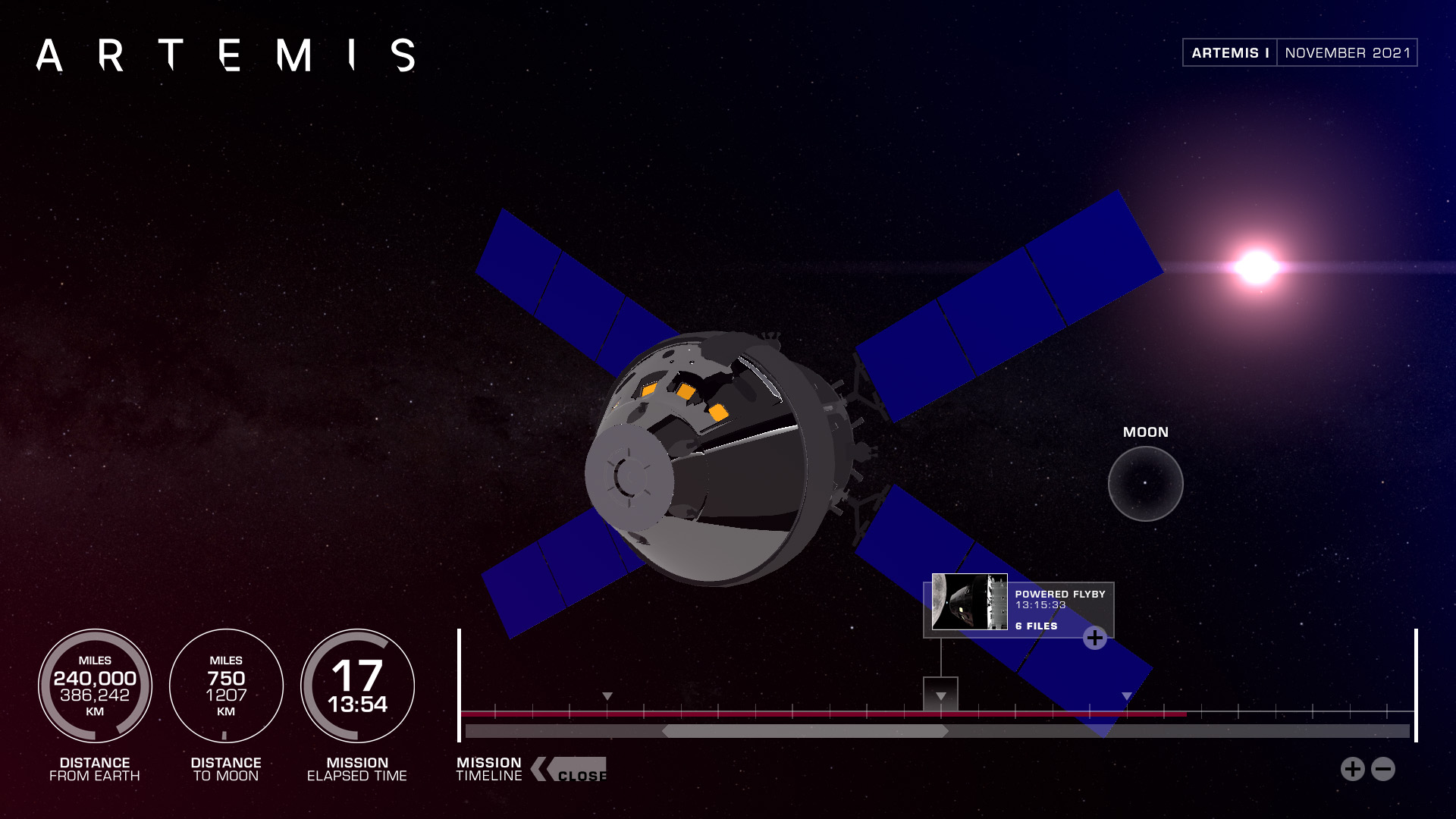 An example of the AROW application supporting the Artemis mission.