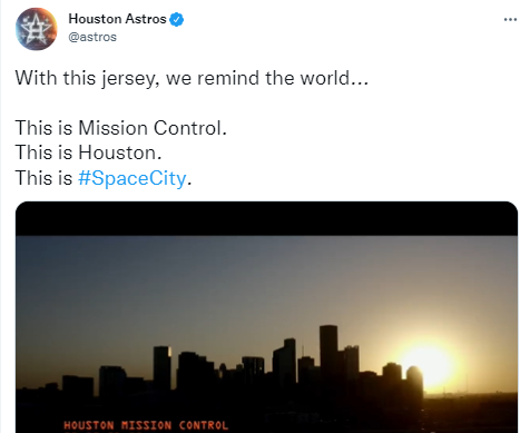 The Houston Astros Release NASA-Inspired Space City City Connect