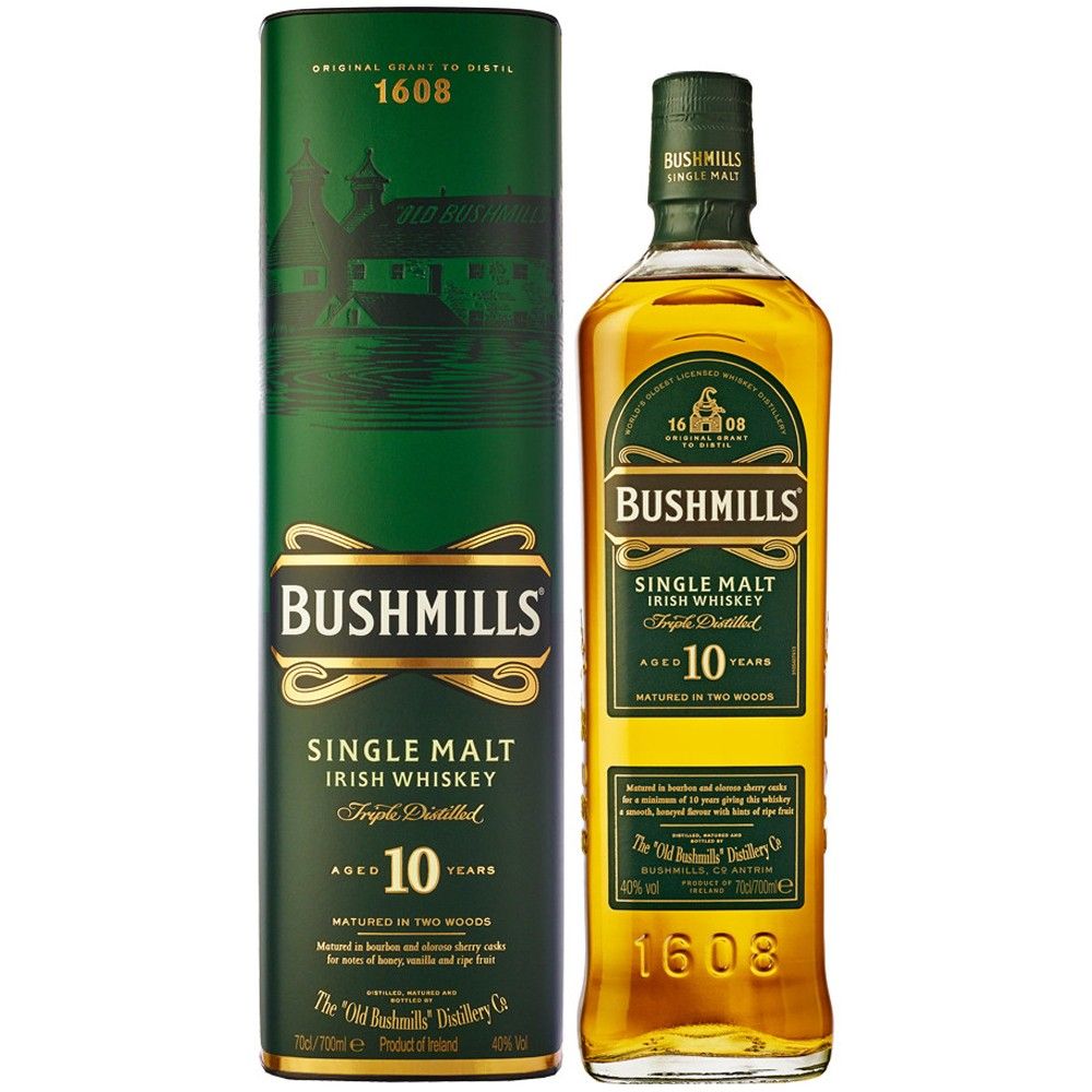 IRISH WHISKEY BUSHMILLS 10A ETUI 40°70CL