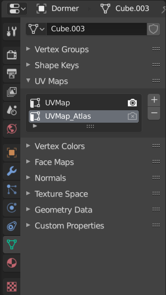 Second UV Map shown under the Object Data tab.