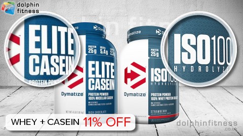 Dymatize ISO 100 (2.2 kg) + Elite Casein (1818g)