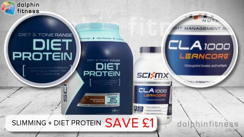 Sci-MX CLA 1000 Leancore (160 Softgels) + Diet Protein (1800g)