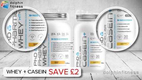 PhD Pharma Whey HT+ (2.25 kg) + PhD Micellar Casein+ (900g)