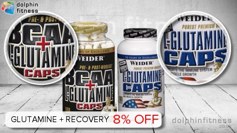 Weider L-Glutamine (160 Capsules) + BCAA + L-Glutamine Caps