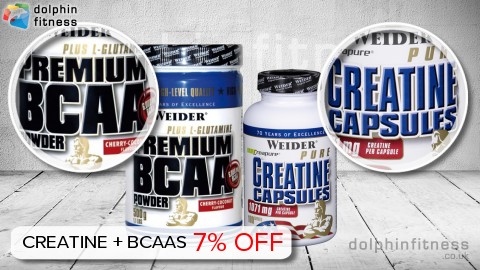 Weider Pure Creatine (100 Capsules) + Premium BCAA Powder