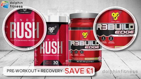 BSN EndoRush (30 Servings) + Rebuild Edge (450g) 08-Feb-2020 Expiry