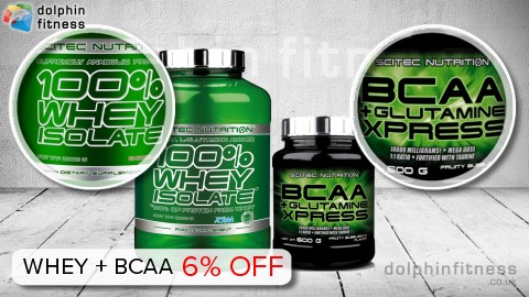 Scitec 100% Whey Isolate (2000g) + BCAA + Glutamine Xpress (600g)