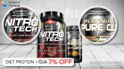 MuscleTech Nitro Tech (0.9 kg) + Platinum 100% Pure CLA
