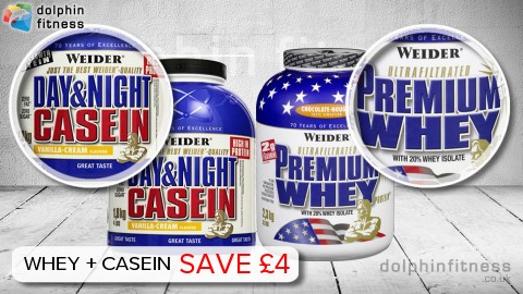 Weider Premium Whey (2.3 kg) + Day & Night Casein (1.8 kg)