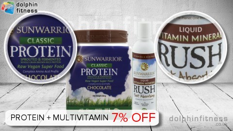 Sunwarrior Classic Protein (500g) + Liquid Vitamin Mineral Rush