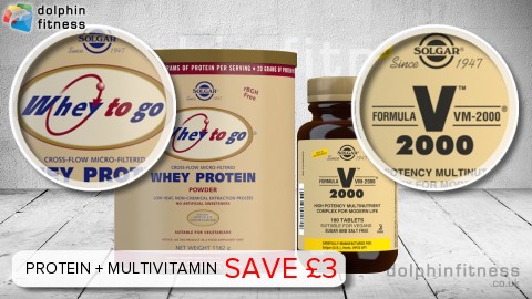 Solgar Whey To Go (36 Servings) + Formula VM-2000  (180 Tablets)