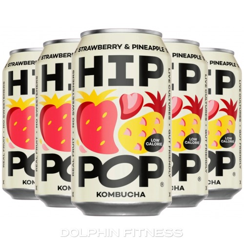 Hip Pop Strawberry & Pineapple Organic Kombucha 12 Bottles