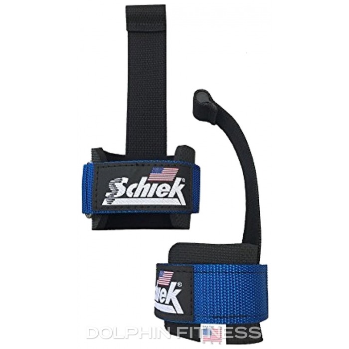 Schiek Sports Power Lifting Straps with Dowel (Blue)