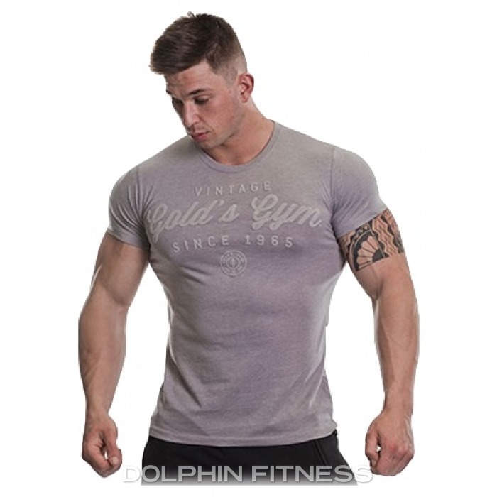 Gold's Gym T-Shirt Vintage Embossed Grey