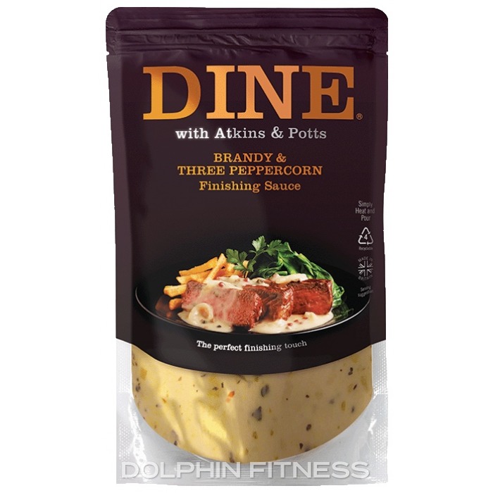 Dine with Atkins & Potts Brandy and Three Peppercorn Finishing Sauce (1 x  350g)