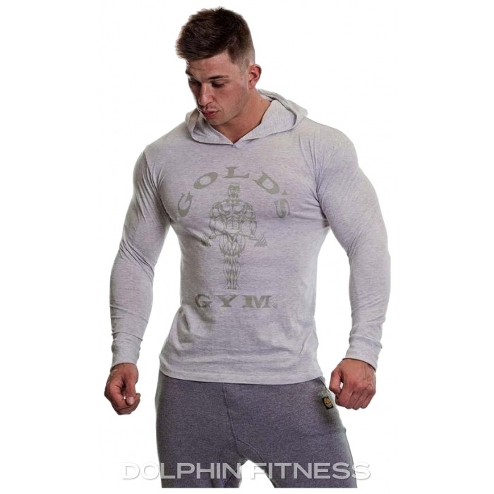 Gold's Gym Long Sleeve Hooded Top Vintage White Marl