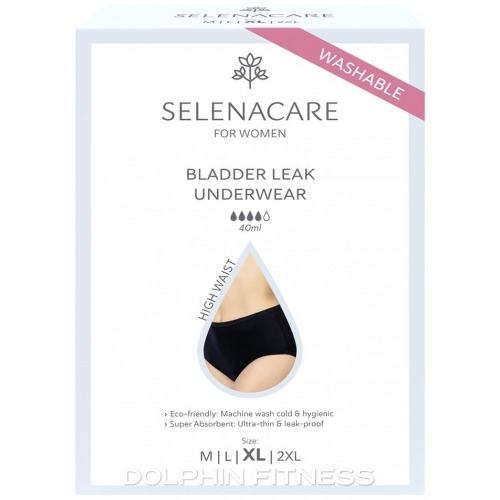 Selenacare Bladder Leak High Waist Underwear Black