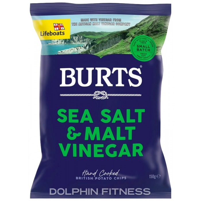 Burts Sea Salt & Malted Vinegar Potato Chips 1 x 150g