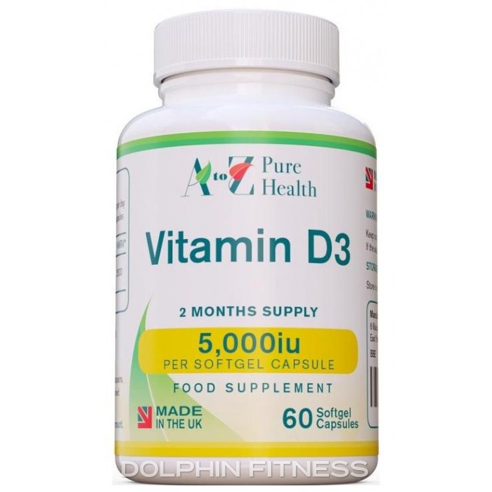 A to Z Pure Health Vitamin D3 5000 IU (60 Softgels)