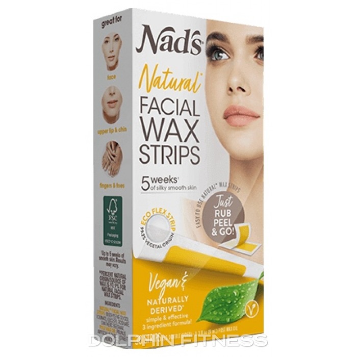 Nad's Natural Facial Wax Strips 30 Strips