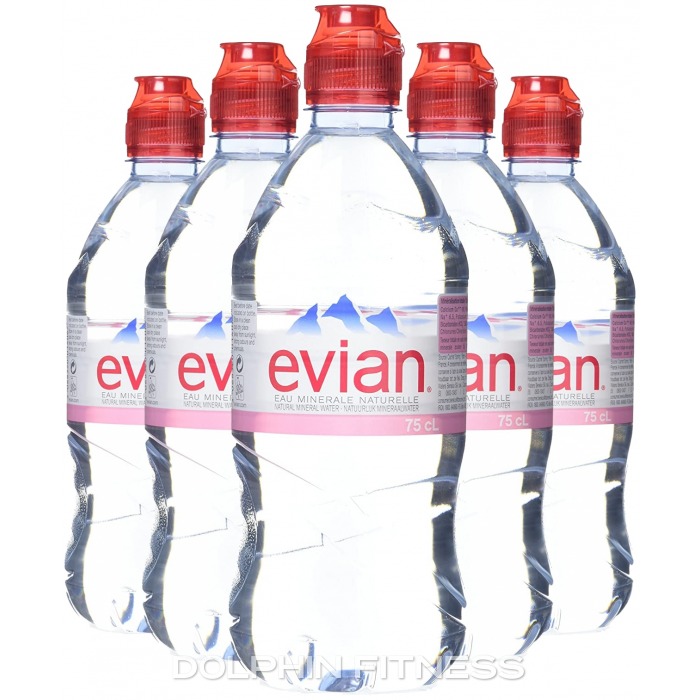 Evian Natural Mineral Water Sports Cap (12 x 75 cl)