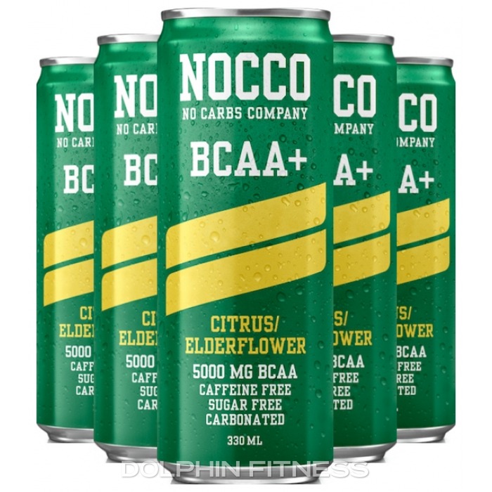 NOCCO BCAA+ Carbonated Caffeine Free (24 Cans) Citrus / Elderflower