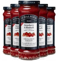 St Dalfour Strawberry Rhubarb Fruit Spread (Pack of 6) - 10 oz