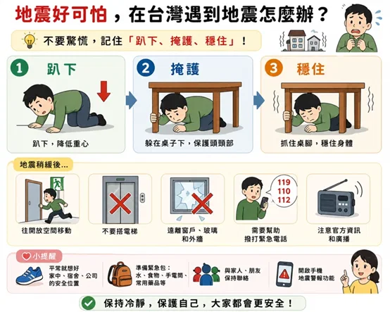 地震好可怕！在台灣遇到地震怎麼辦？